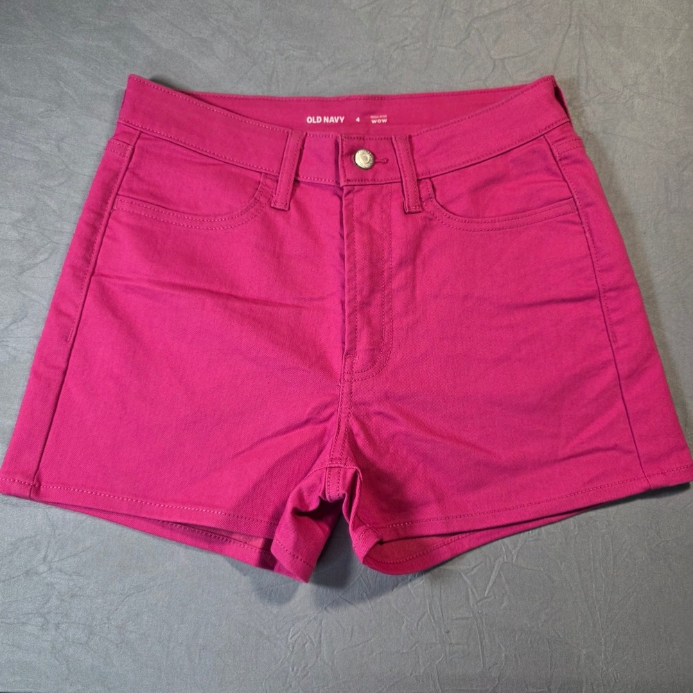 Old Navy Womens Pink High-Rise WOW Shorts Size 4 Fuchsia Stretch 5-Pocket Summer